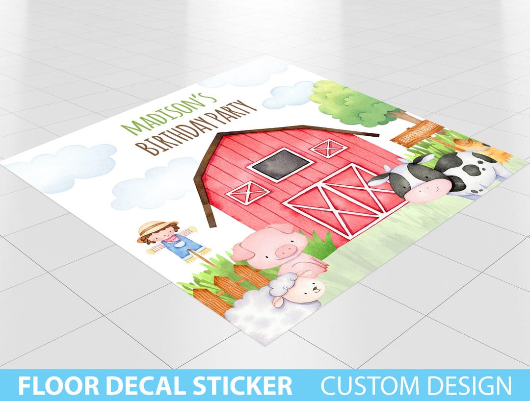 Rustic Barn Stickers Farm Barnyard Birthday Floor Decal Sticker, Removable Sticker, Vinyl ...