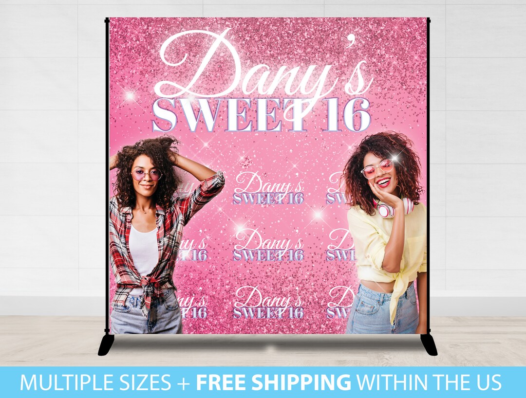 Sweet 16, Photo Backdrop, Birthday Picture Backdrop, Step and Repeat