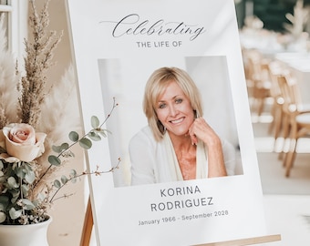 Memorial Foam Board Sign, Custom Celebration of Life Sign, Funeral Welcome Board Photo, Remembrance Display, In Loving Memory Decor Picture