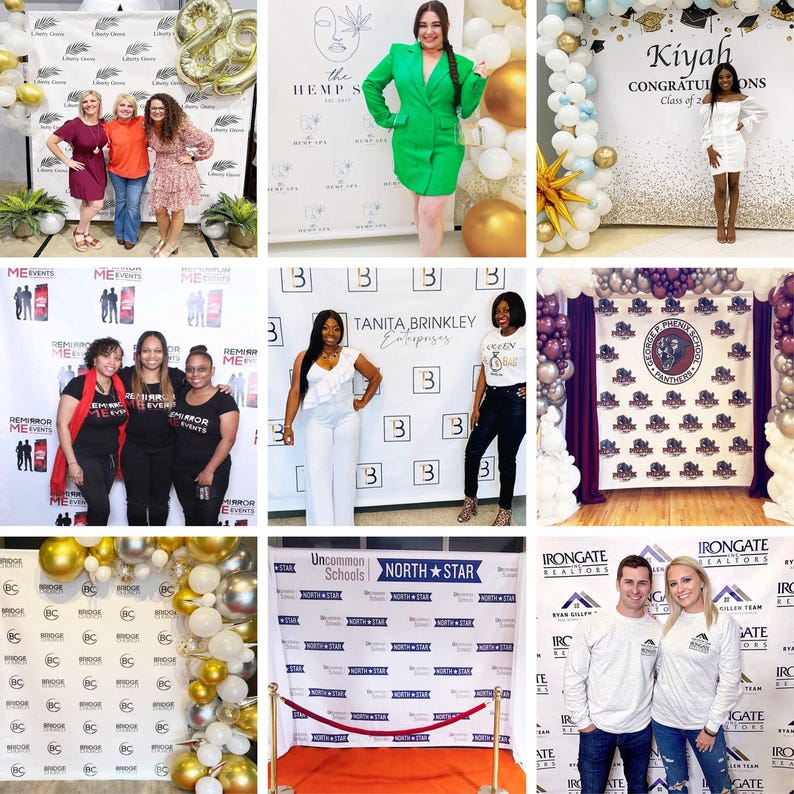 Custom Backdrop Banner, Complete Custom Design, Birthday Party Banner, Event Decor Sign, Photo Booth Backdrop, Background, Step and Repeat image 4