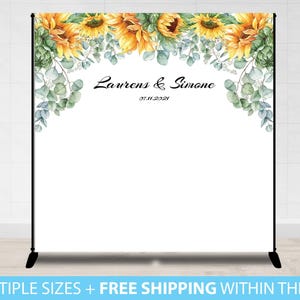 Sunflower Wedding Backdrop, Sunflower Vinyl Backdrop, Photo Booth Backdrop, Sunflower Wedding Decor, Wedding Flowers Backdrop Bridal Shower