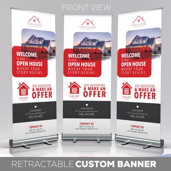 Open House Banner Design Open House Banner Etsy