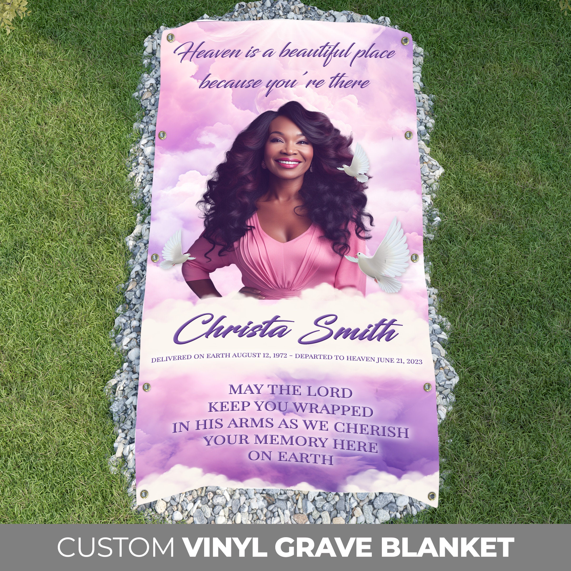 Custom Grave Blanket, Custom Memorial Grave Blanket, In Loving Memory