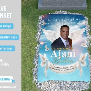 Custom Grave Blanket, Custom Memorial Grave Blanket, In Loving Memory Sign, Grave Funeral Blanket, Memorial Keepsakes, Memorial Home Going