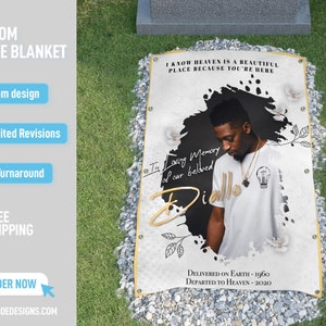 Custom Grave Blanket, Custom Memorial Grave Blanket, In Loving Memory Sign, Grave Funeral Blanket, Memorial Keepsakes, Memorial Home Going
