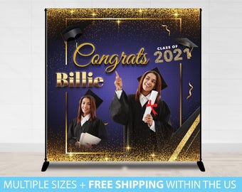 Graduation Backdrop Banner, Graduation Step and Repeat, Prom Backdrop, GraduationBackdrop, Custom Photo Prom Picture Class of 2021 backdrop