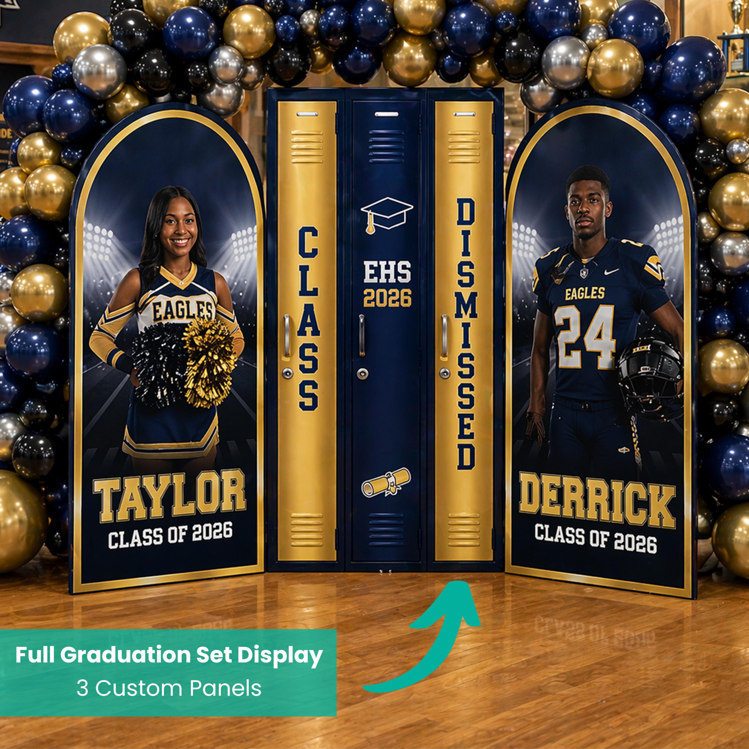Graduation Display, Backdrop Set, Arched Backdrop, Grad Photo Board ...