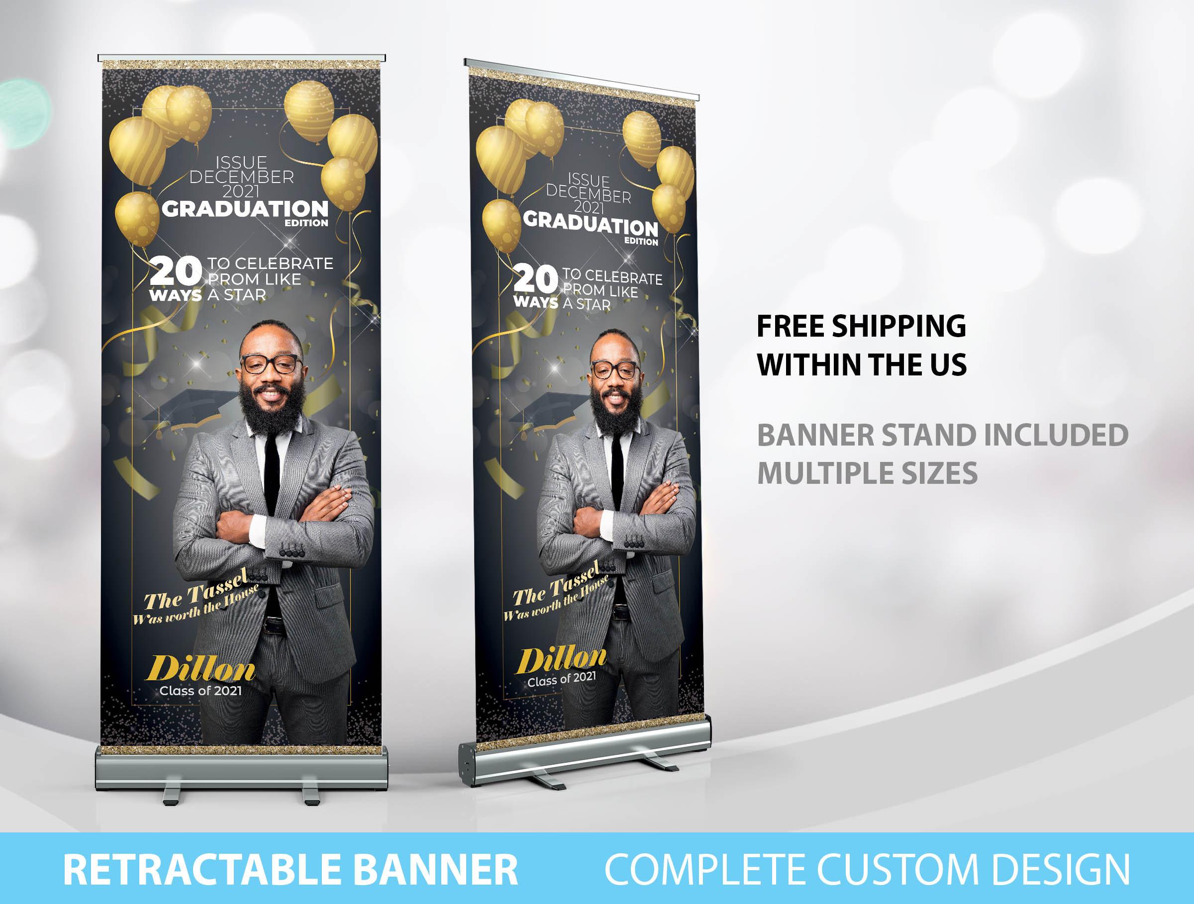 Graduation Retractable Banner, Class of 2021 Banner, Graduation Banner ...