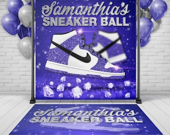 Backdrop + Floor decal combo, Sneaker Ball Banner,  Custom Design, Custom Banner, Floor Decal, Sneakerball Sneaker Party Decor, Birthday