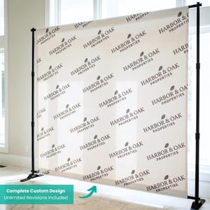 Custom Logo Backdrop Banner, Step and Repeat Business Event Backdrop, Logo Step Repeat Banner, Custom Event Backdrop, Corporate Event Banner image 3