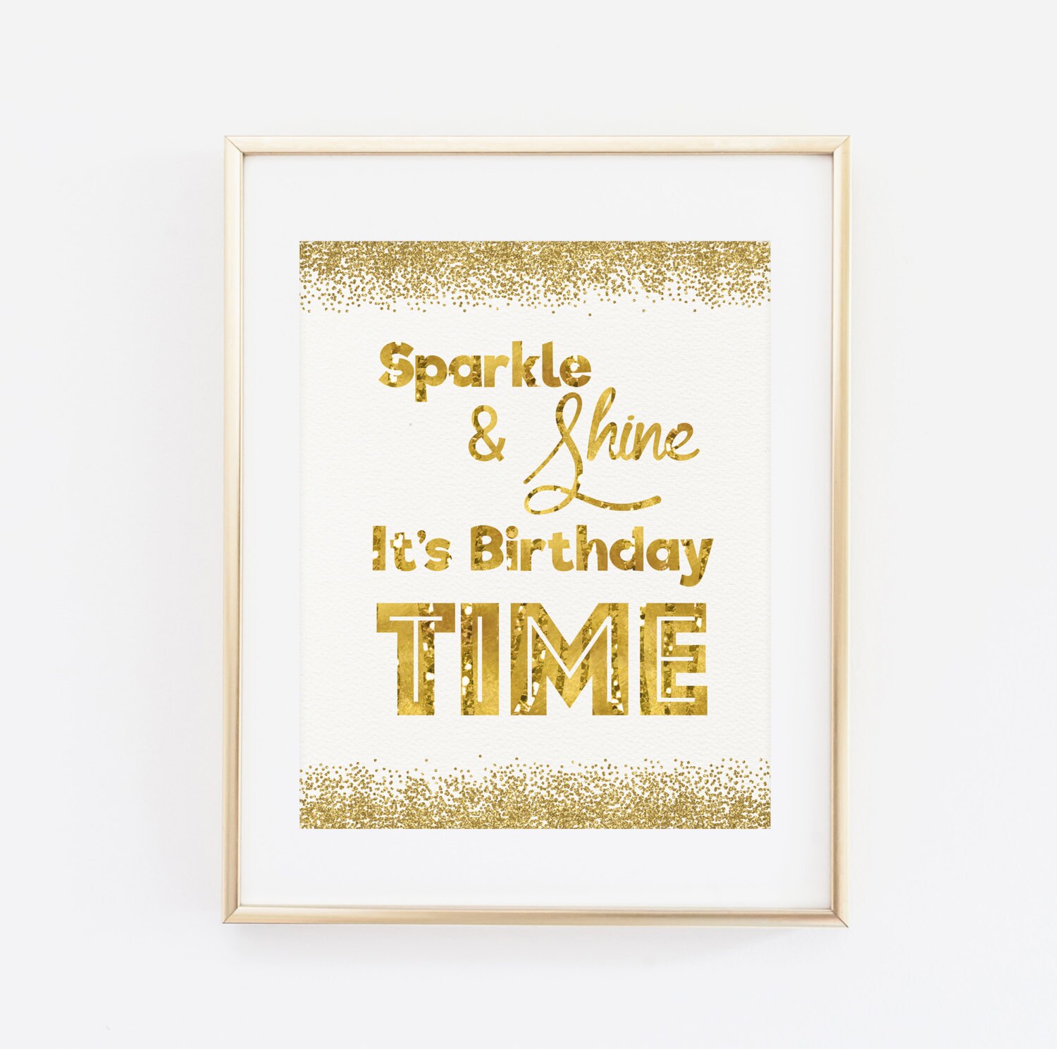 Gold Birthday Sign Party Decorations Printables Sparkle and | Etsy