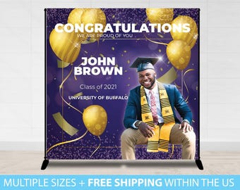 Graduation Backdrop Banner, Graduation Step and Repeat, Prom Backdrop, GraduationBackdrop, Custom Photo Prom Picture Class of 2021 backdrop