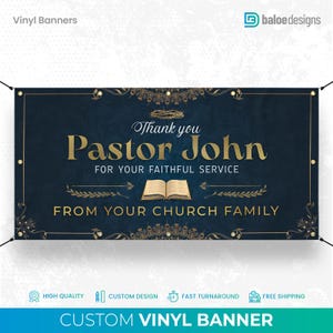 Custom Pastor Church Banner, Pastoral Appreciation Banner, Custom Church Banner, Pastor&#39;s Anniversary Banner, Custom Banner Sign Outdoor