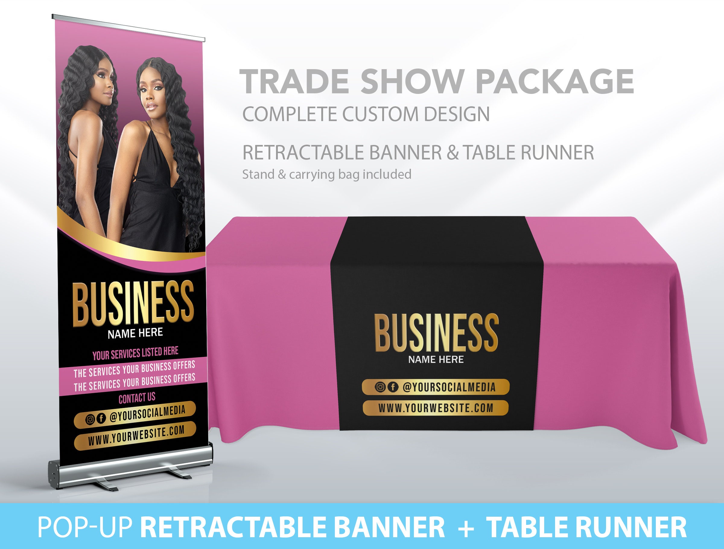 Custom Retractable Banner Table Runner Pop up Shop Pop up Etsy