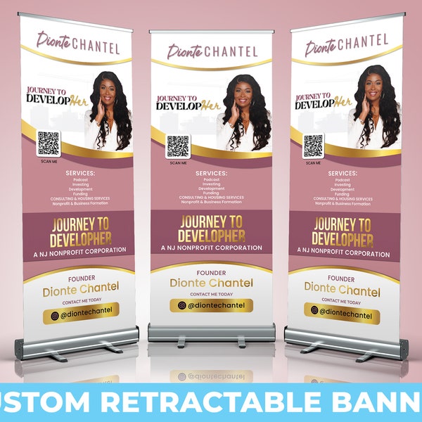 Custom Retractable Banner, Custom Roll Up, Roll Up Banner, Roll Up Banner Stand, Event banner, Business Sign, Promotional Marketing Material