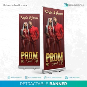 Banner de despedida de graduación, Letrero de bienvenida personalizado, Banner retráctil, Banner personalizado, Fiesta de graduación 2025, Decoración para fiesta de graduación, Fiesta de graduación dorada y roja