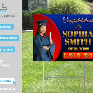 Graduation Yard Sign, Graduation Sign, Outdoor High School College Graduation Signs, Lawn Decorations, Class of 2023 Sign Congratulations