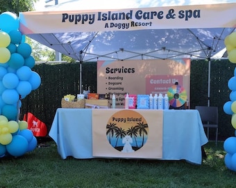 Custom Tent Banners, Vendor Canopy Tent Banners & Table Runner Set, Trade Fair Display, Vendor Pop Up Shop Display, Event Tent Vinyl Outside