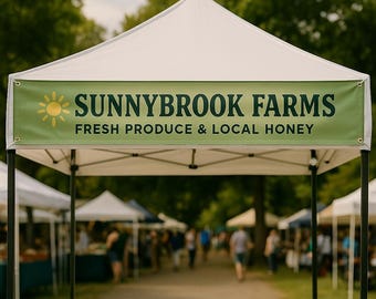 Custom Tent banner, Vinyl Business Banner for Trade Show, Outdoor High quality banner, Craft Show or Event, Farmers Market Event Signage