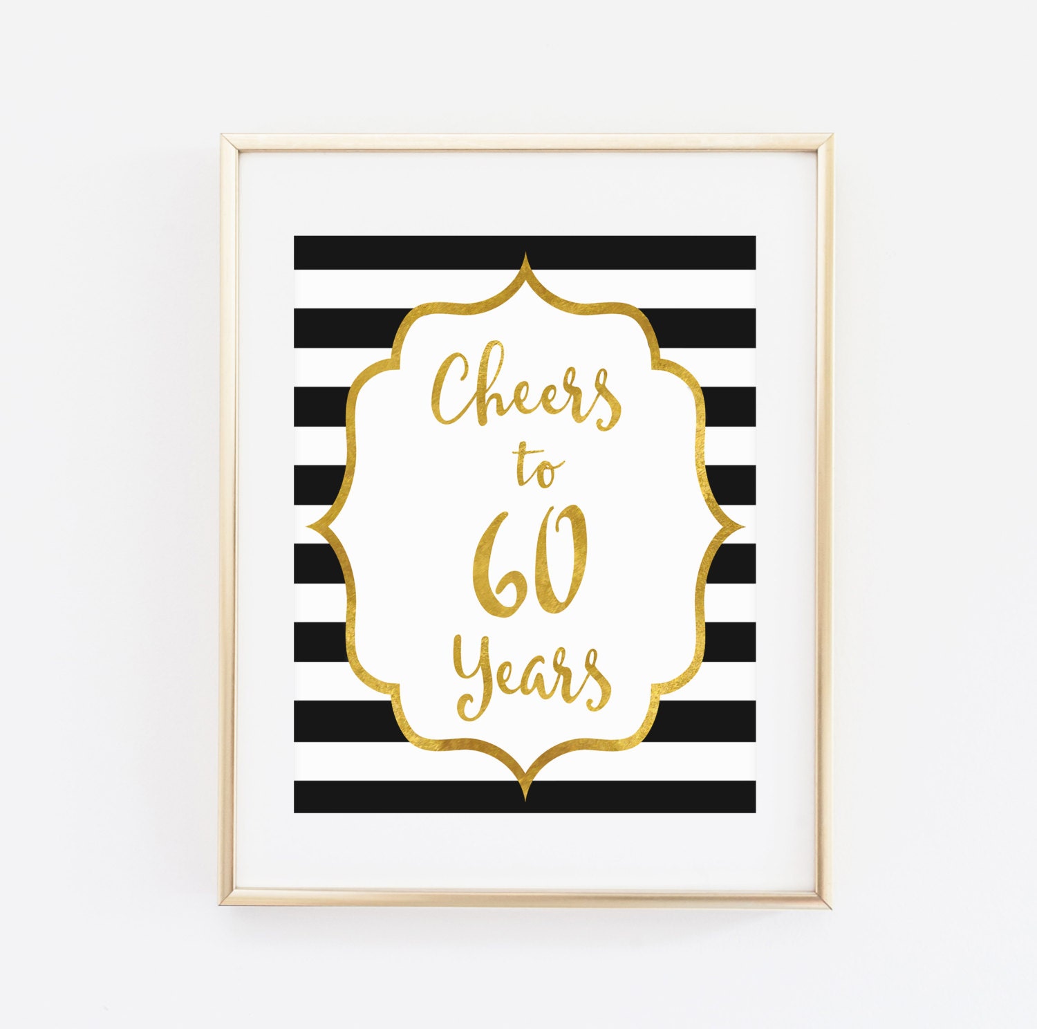 Cheers To 60 Years Printable 60th Birthday Decor Cheers To Etsy