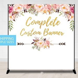 Custom Step and Repeat, Custom Personalized Backdrop Banner, Custom Photo Banner, Wedding, Birthday, Bridal Shower, Baby Shower, Any Event