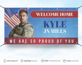 Welcome home military banner, Custom Military Banner, Deployment homecoming sign, Military sign, Soldier Homecoming Military banner