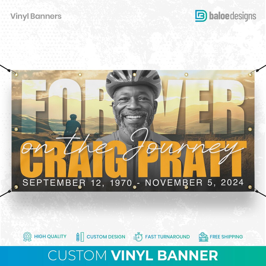 Custom Memorial Bike Banner, Memorial in Loving Memory Sign, Funeral ...