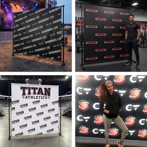 Custom Logo Backdrop Banner, Step and Repeat Business Event Backdrop, Logo Step Repeat Banner, Custom Event Backdrop, Corporate Event Banner image 13