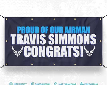 Custom Air Force Graduation Banner, Air Force Congrats Backdrop, Air Force, Air Force Welcome Home Banner Sign, Grad Congratulations Banner