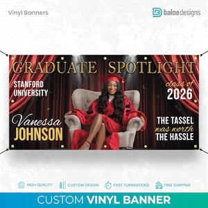 Custom Graduation Banner, Personalized Graduation Banner Class of, Magazine style Prom Banner, Photo Banner, Graduation Party Decor Sign