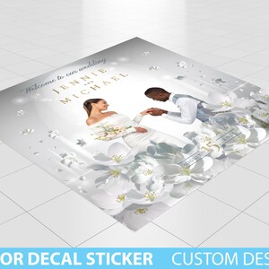 Wedding Custom Floor Decal sticker, Removable Sticker, Vinyl Floor Banner, Wedding Floor Banner Sticker Decal Removable, Wedding Quote Decor