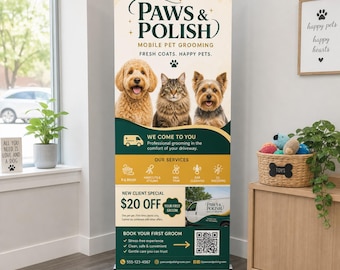 Custom Business Banner Stand, Retractable Pull Up Banner, Vendor Booth Display, Trade Show, Grand Opening Sign, Marketing Display Logo Sign