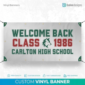 Custom Class Reunion Banner, Welcome Back Sign, Class of Banner, Personalized High School Reunion Party Decor, Backdrop School Reunion
