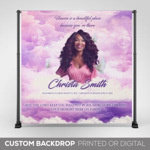 Memorial Backdrop, In Loving Memory Banner, Repass backdrop, Funeral step and repeat banner background, Memorial EventFuneral Backdrop Decor