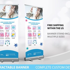 Retractable Banner, Safety Guidelines, Safety Rules, Safety Sign Social Distancing Sign, Stay Safe Sign Business Safety Rules Roll Up Banner
