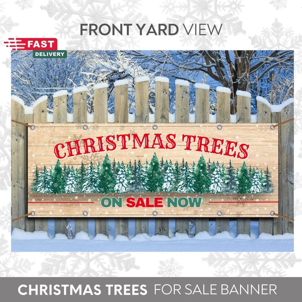 Christmas Trees on Sale Banner, Custom Banner, Christmas Tree For Sale Sign, Outdoor Banner, Vinyl Banners Christmas Decor yard sign