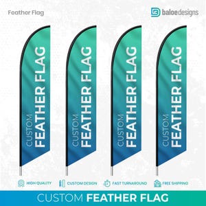 Custom Feather Flags, Feather Angled Flag, Flag Advertising, Indoor Outdoor Banners Flags, Personalized Advertising for Your Business