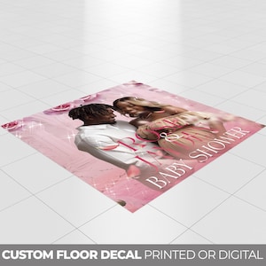 Baby Shower Floor Decal, Custom Baby Girl Pink Photo Adhesive Floor Banner, Baby Shower Decor Floor Sticker, step and repeat banner decor