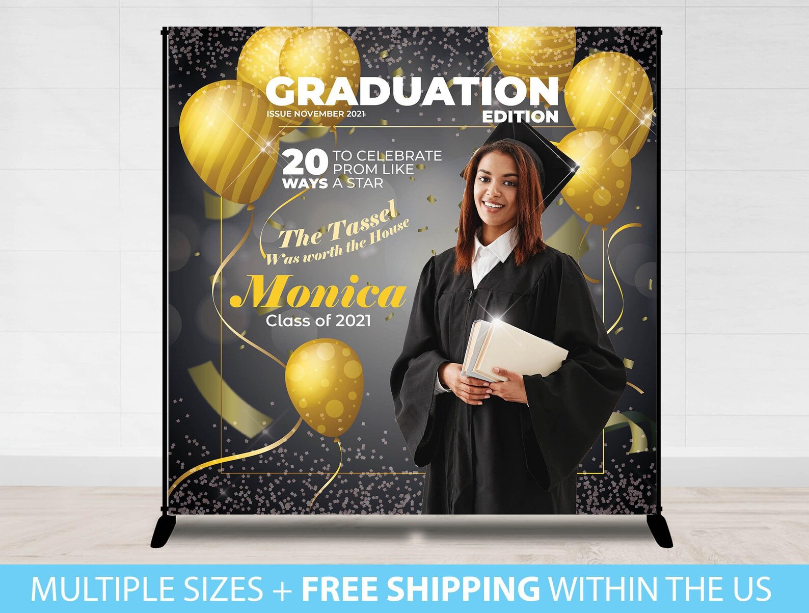 Graduation Backdrop Banner, Graduation Step and Repeat, Prom Backdrop ...