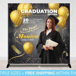 Graduation Backdrop Banner, Graduation Step and Repeat, Prom Backdrop, GraduationBackdrop, Custom Photo Prom Picture Class of 2021 backdrop