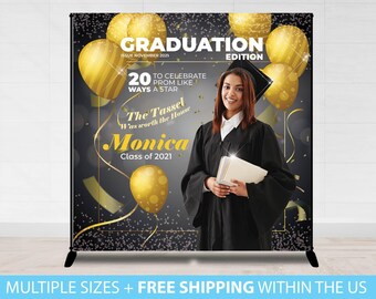 Graduation Backdrop Banner, Graduation Step and Repeat, Prom Backdrop, GraduationBackdrop, Custom Photo Prom Picture Class of 2021 backdrop