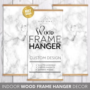 Custom Wood Hanger Frame, Magnetic wood poster hanger, Your custom Design or Artwork, Wood Frame Hanger, Magnetic frame canvas print hanger