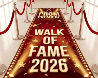 Hollywood Prom Night Runner, Floor Decal, Floor Decal Runner, Red Carpet Floor Sticker Custom Graduation Entrance Walkway Party