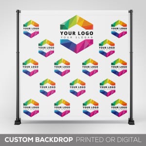 Custom Logo Backdrop Banner, Step and Repeat Business Event Backdrop, Logo Step Repeat Banner, Custom Event Backdrop, Corporate Event Banner