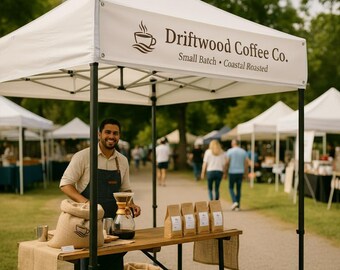 Custom Tent banner, Vinyl Business Banner for Trade Show, Outdoor High quality banner, Craft Show or Event, Farmers Market Event Signage