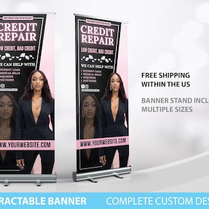 Credit Repair Banner, Tax Prep Banner, Retractable Banner, Custom Roll Up Banner Stand, Pop Up Banner Pop Up Banner, Credit Repair Tax Flyer
