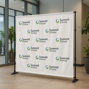 Custom Logo Backdrop Banner, Step and Repeat Business Event Backdrop, Logo Step Repeat Banner, Custom Event Backdrop, Corporate Event Banner image 15