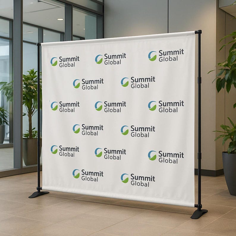 Custom Logo Backdrop Banner, Step and Repeat Business Event Backdrop, Logo Step Repeat Banner, Custom Event Backdrop, Corporate Event Banner image 15