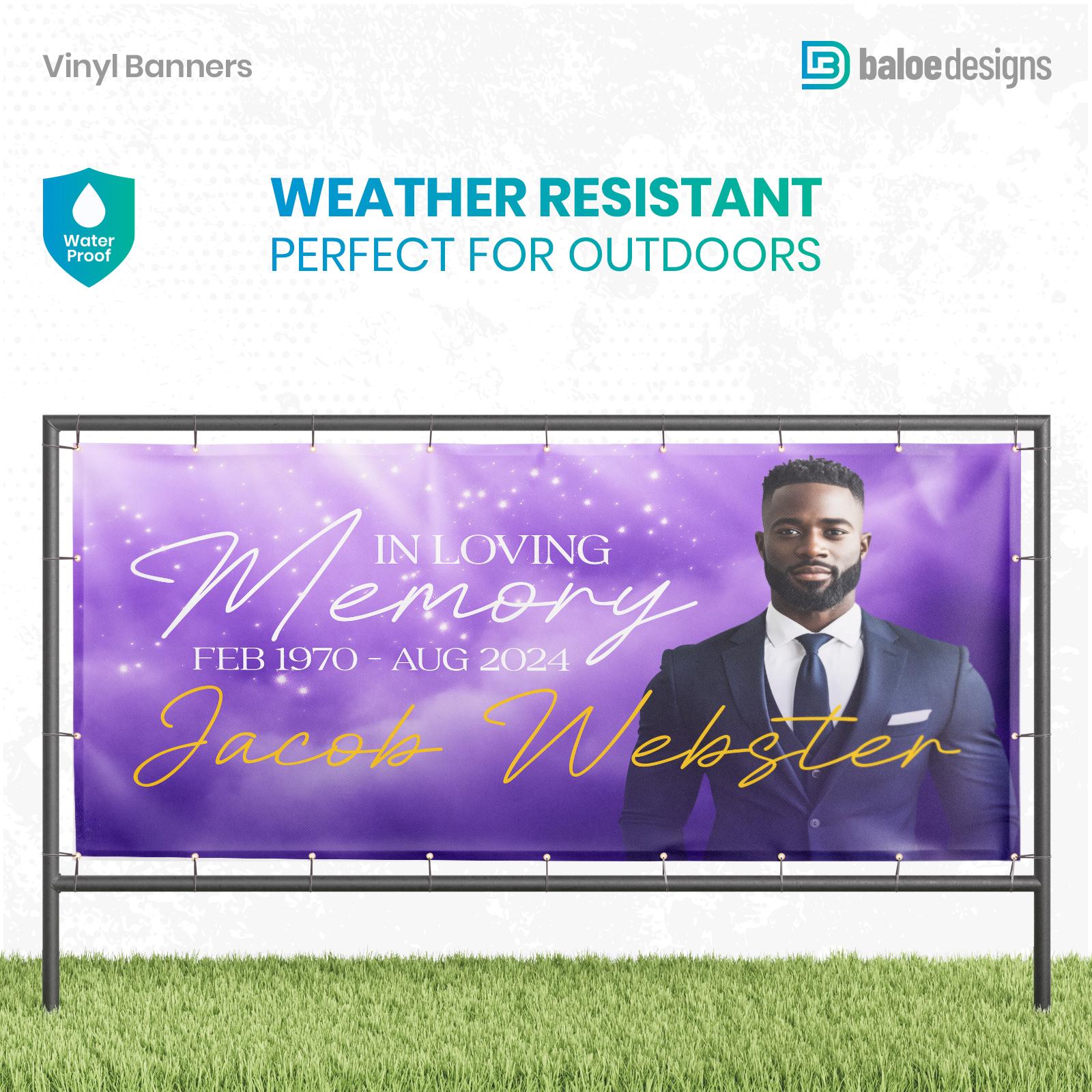 Personalised Party Banner For Funeral Loving Memory Wake Photo Candles White - View #9