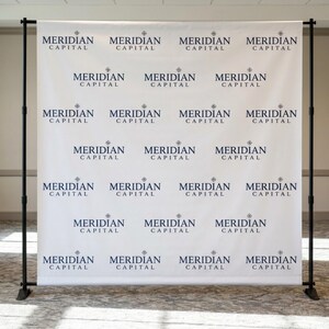Custom Logo Backdrop Banner, Step and Repeat Business Event Backdrop, Logo Step Repeat Banner, Custom Event Backdrop, Corporate Event Banner image 5